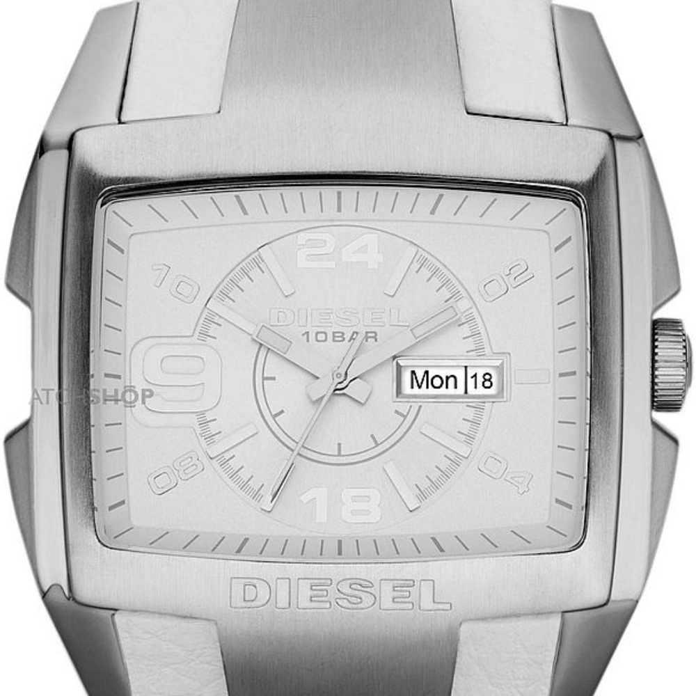 Diesel White and Silver Rectangular Watch - Picture 2 of 6